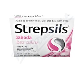 Strepsils Jahoda bez cukru 0.6mg/1.2mg