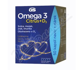 GS Omega 3 Citrus+D cps.100+50 dárek 2022