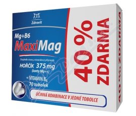 MaxiMag Hořčík 375mg+B6 40% ZDARMA