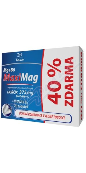 MaxiMag Hořčík 375mg+B6 40% ZDARMA